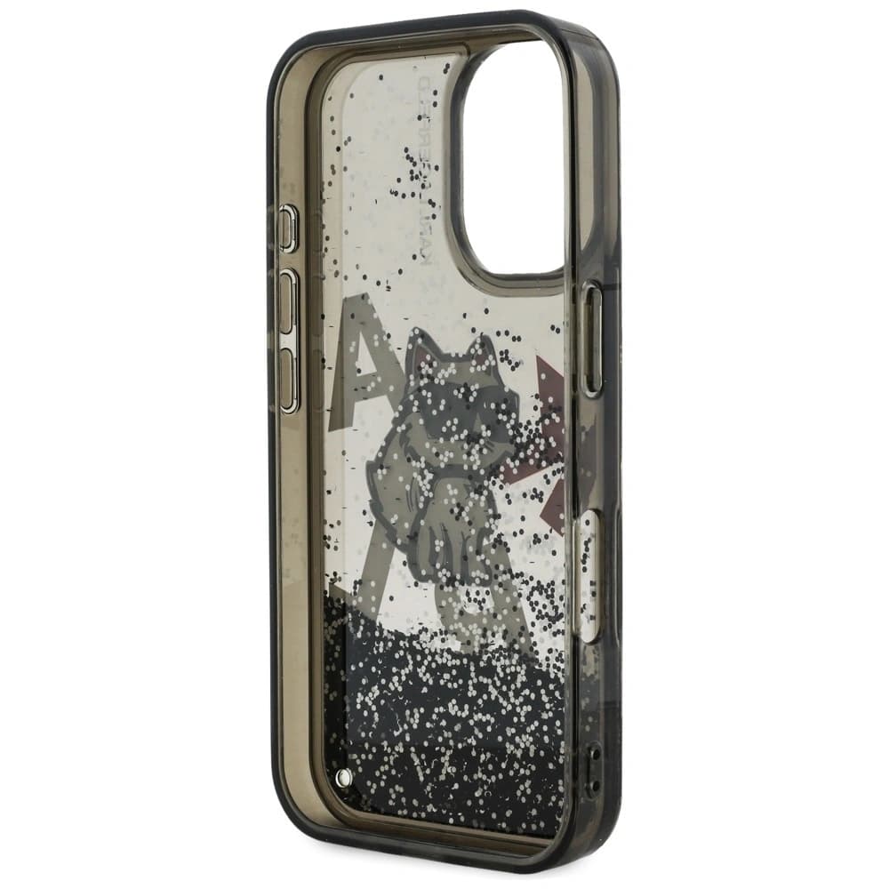 Karl Lagerfeld Liquid Glitter Choupette Logo Apple iPhone 16 schwarz
 - 7