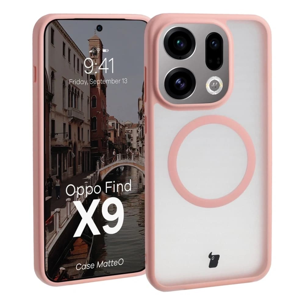 Bizon Case MatteO Magnetisch Oppo Find X9 rauchig hellrosa
 - 1