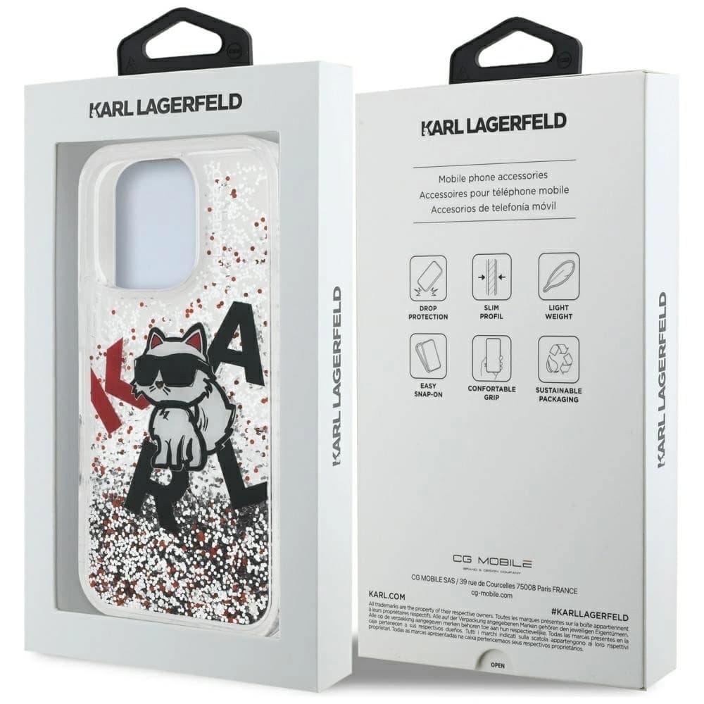 Karl Lagerfeld Liquid Glitter Choupette Logo Apple iPhone 16 Pro Max clear - 8