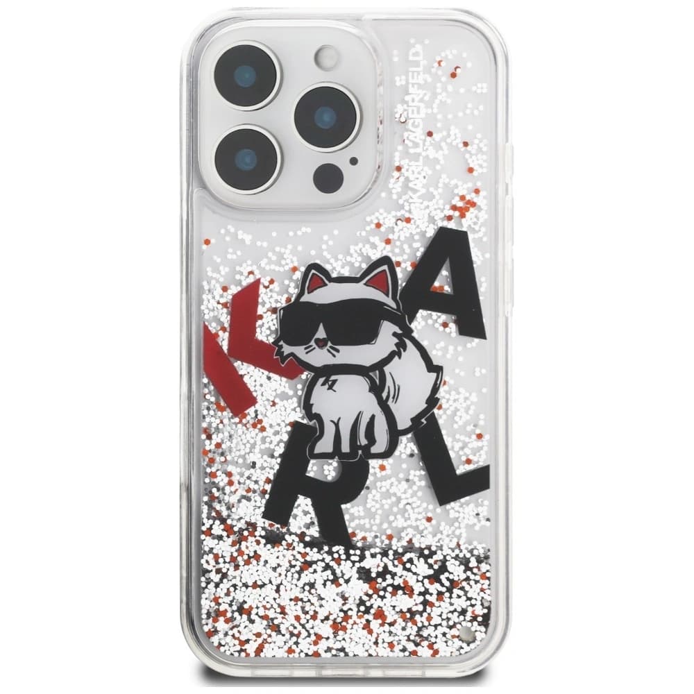 Karl Lagerfeld Liquid Glitter Choupette Logo Apple iPhone 16 Pro klar
 - 3