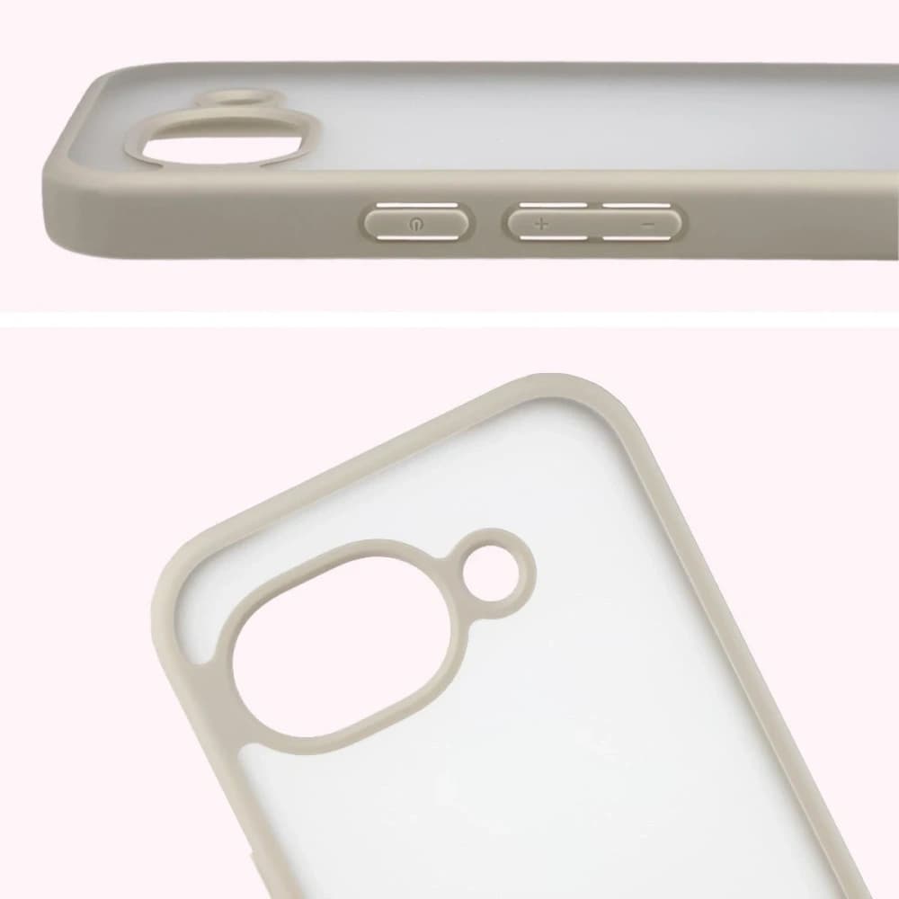 Bizon Case Angelo Google Pixel 10a halbtransparent mit einem beigen Rahmen
 - 3