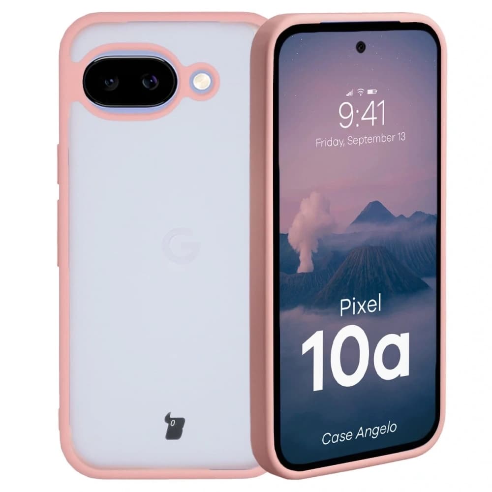 Bizon Case Angelo Google Pixel 10a halbtransparent mit einem hellrosa Rahmen
 - 1