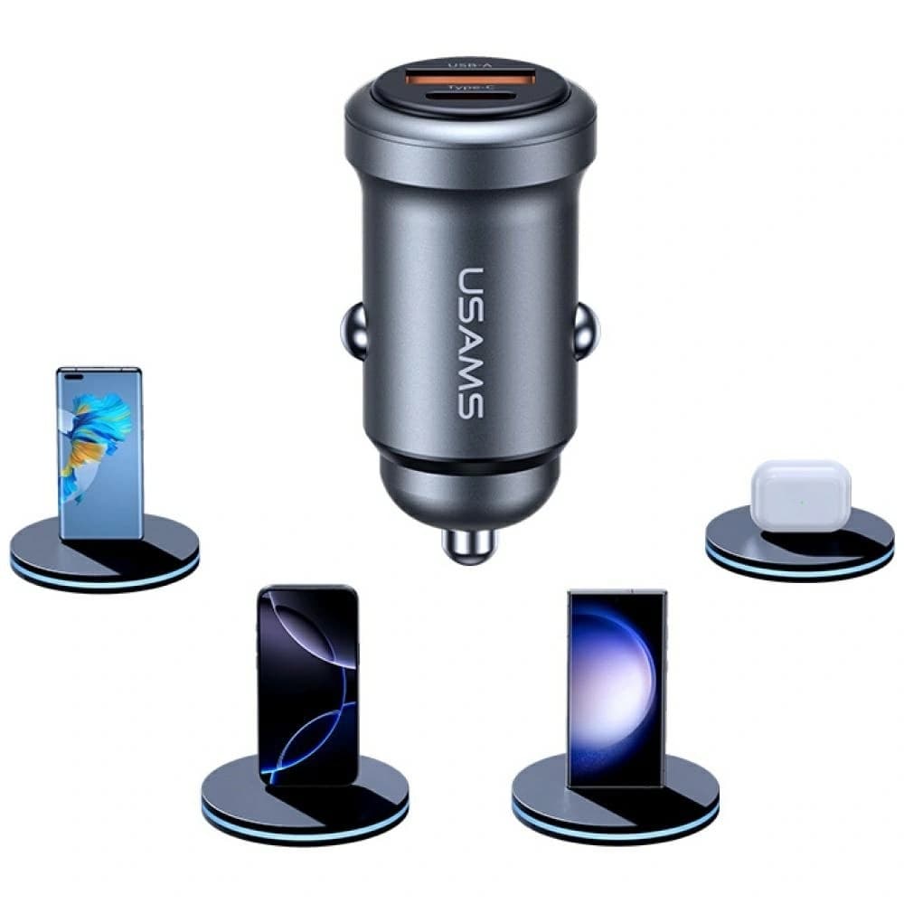 USAMS CC322 30W Auto Ladegerät USB-A USB-C tarnish
 - 2