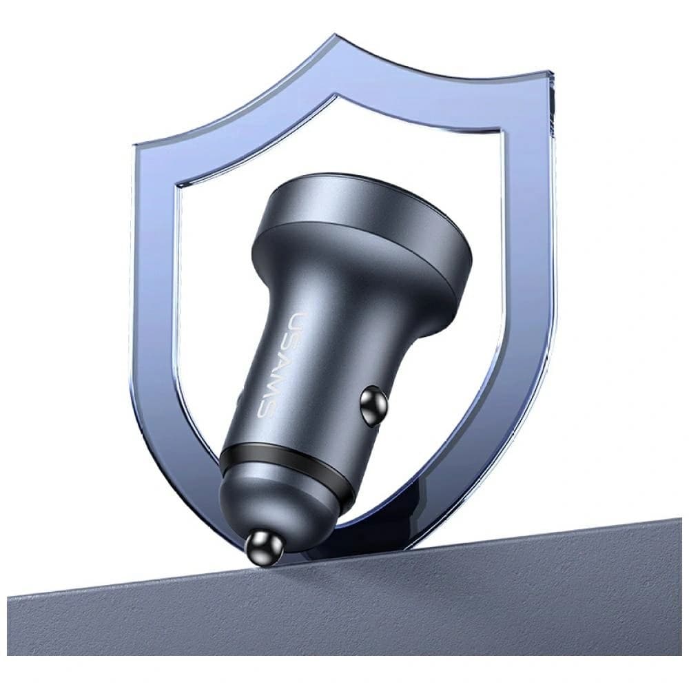 USAMS CC327 Car Charger Aluminium 45W USB-A USB-C tarnish - 2