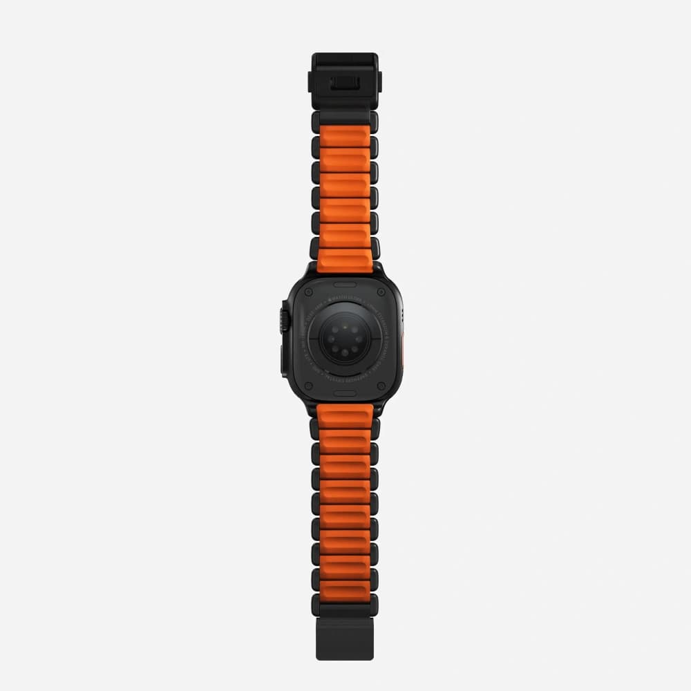 NOMAD Stratos Band - tytanowa bransoleta do Apple Watch 49mm z FKM (black titanium, ultra orange FKM) - 3