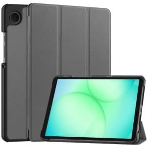 Etui z klapką Bizon Case Tab Croc do Samsung Galaxy Tab A11 / A9 szare