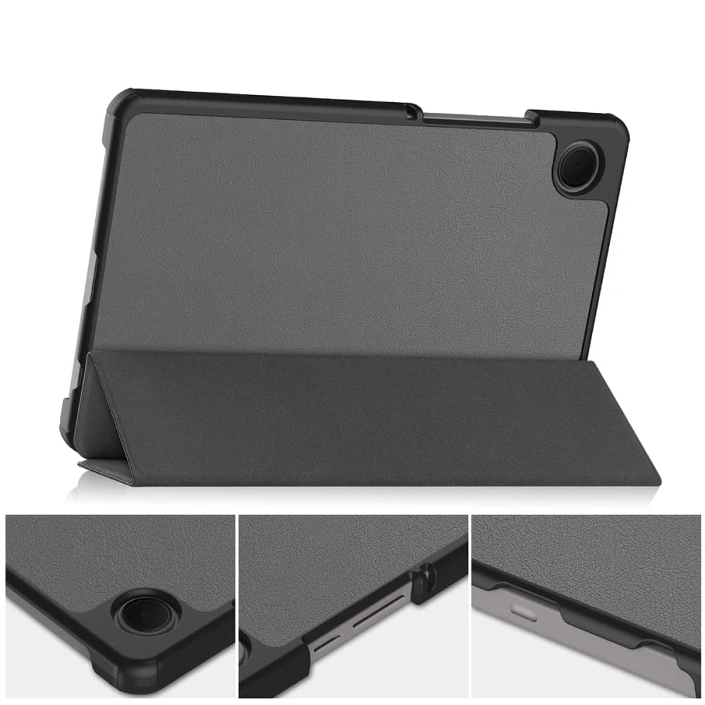 Etui z klapką Bizon Case Tab Croc do Samsung Galaxy Tab A11 / A9 szare - 6