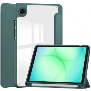 Etui z klapką Bizon Case Tab Clear Matt do Samsung Galaxy Tab A11 / A9 ciemnozielone