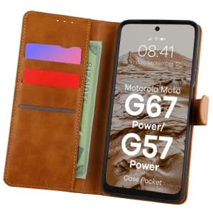 Bizon Case Pocket Motorola Moto G57 Power / G67 Power brown