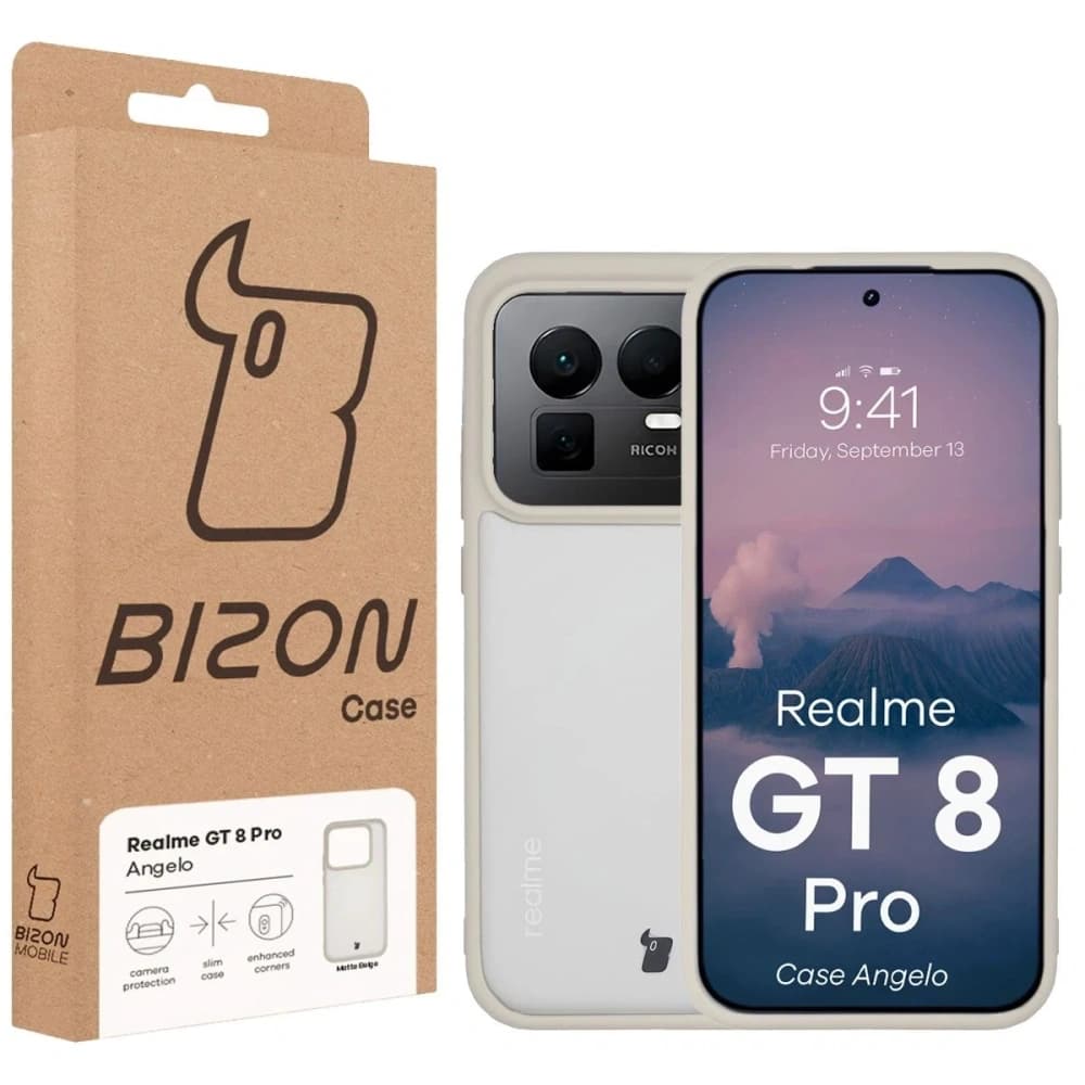 Bizon Case Angelo Realme GT 8 Pro semi-transparent with a beige frame - 6