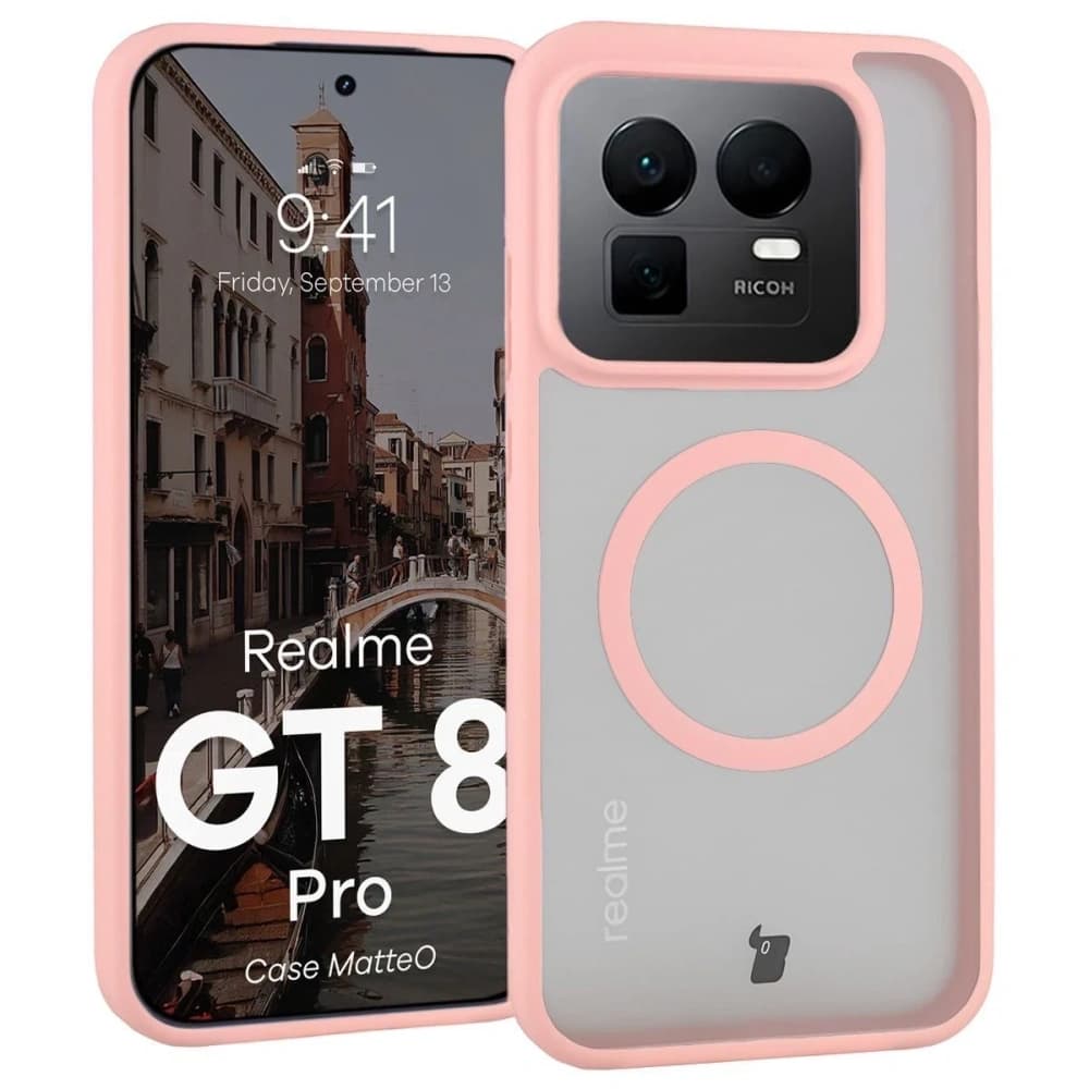 Bizon Case MatteO Magnetic Realme GT 8 Pro rauchig hellrosa 
 - 1