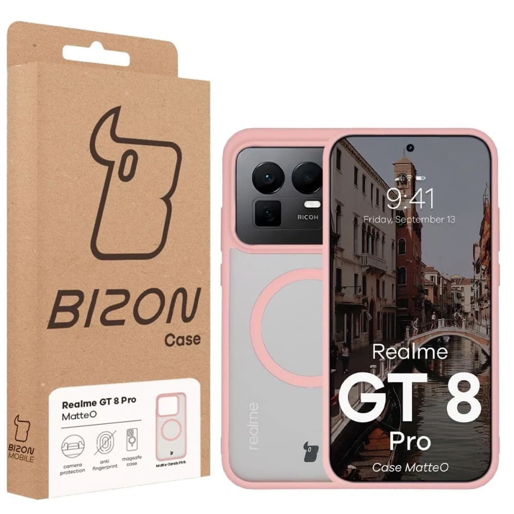 Bizon Case MatteO Magnetic Realme GT 8 Pro rauchig hellrosa 
 - 7