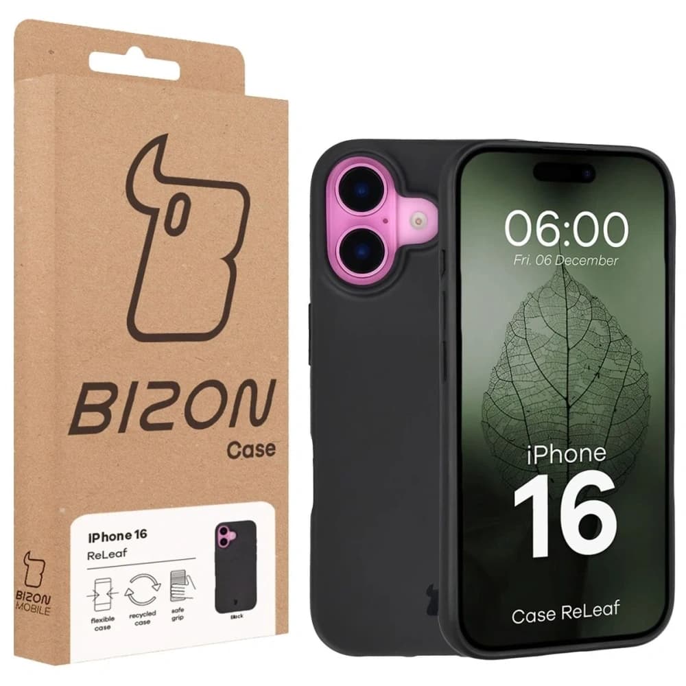 Bizon Case ReLeaf Apple iPhone 16 schwarz 
 - 6