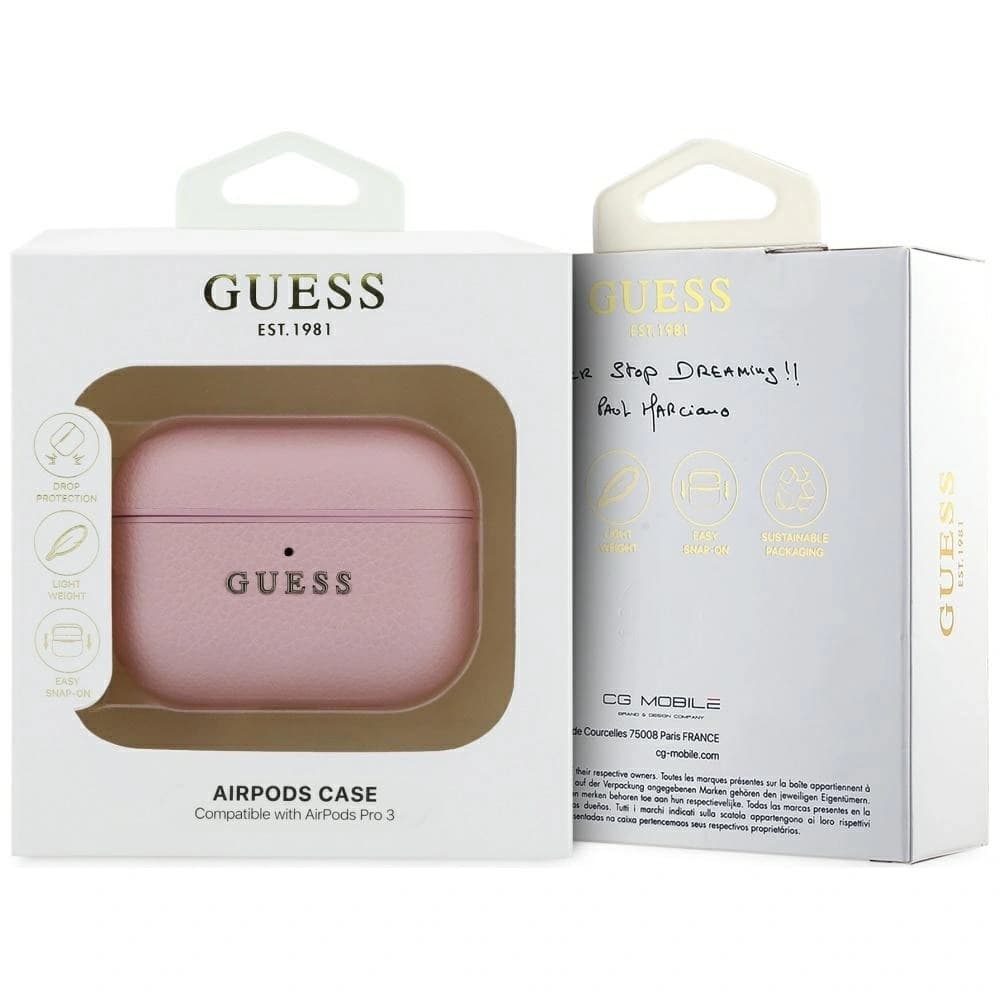 Guess Grained Classic Logo Apple AirPods Pro 3 rosa 
 - 4