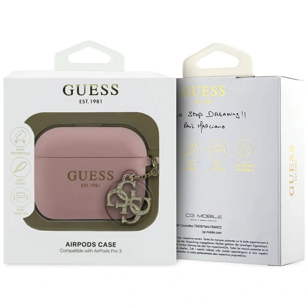Guess Silicone 4G Charm Apple AirPods Pro 3 rosa 
 - 4