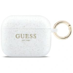 Guess Silicone Glitter Ring Apple AirPods Pro 3 weiß 
