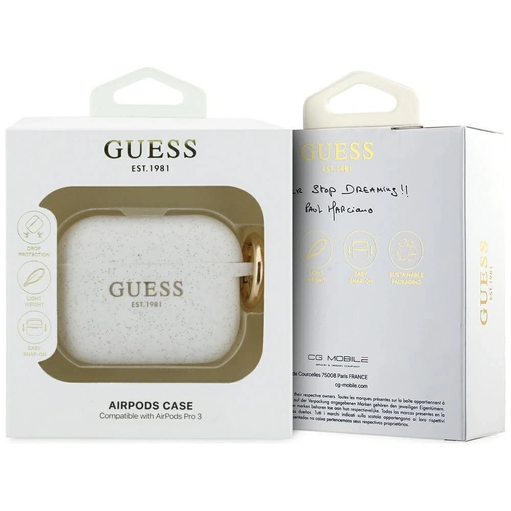 Guess Silicone Glitter Ring Apple AirPods Pro 3 weiß 
 - 4