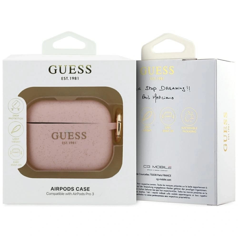 Guess Silicone Glitter Ring Apple AirPods Pro 3 rosa 
 - 4