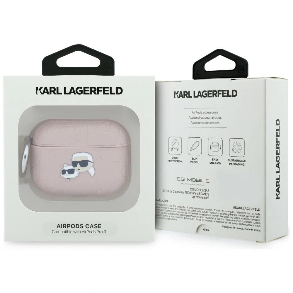 Karl Lagerfeld Monogram Karl & Choupette Head Apple AirPods Pro 3 pink - 4