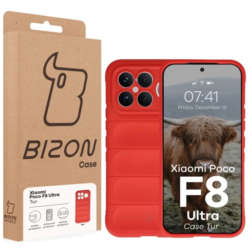Panzerschutzhülle Bizon Case Tur für Xiaomi POCO F8 Ultra, rot 
 - 8