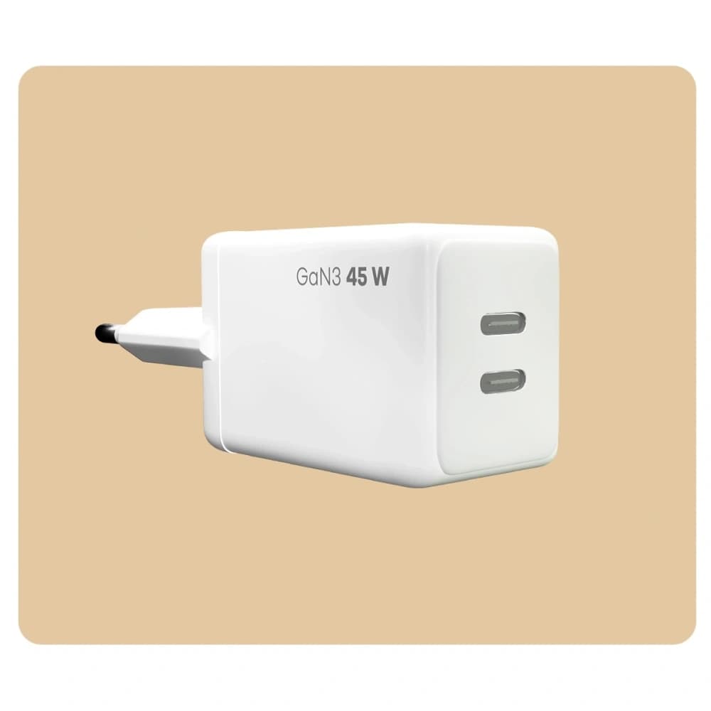 Bizon Charger VT-25B 25W USB-C PD, USB-A QC 4.0 GAN3 white - 4