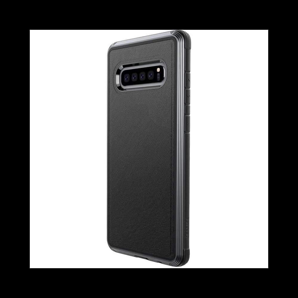 X-Doria Defense Lux - Aluminum Case for Samsung Galaxy S10+ (Drop test 3m) (Black Leather) - 1