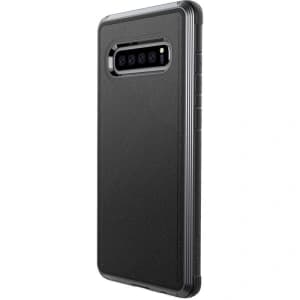 X-Doria Samsung Aluminiumhülle Defense Lux Galaxy S10 (Falltest 3m) (Schwarzes Leder)