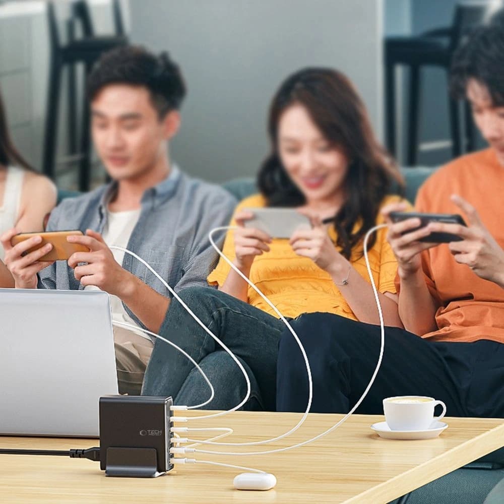 Tech-Protect DC160W-GAN 6-port Desktop Charger PD 160W / QC3.0 Black - 7