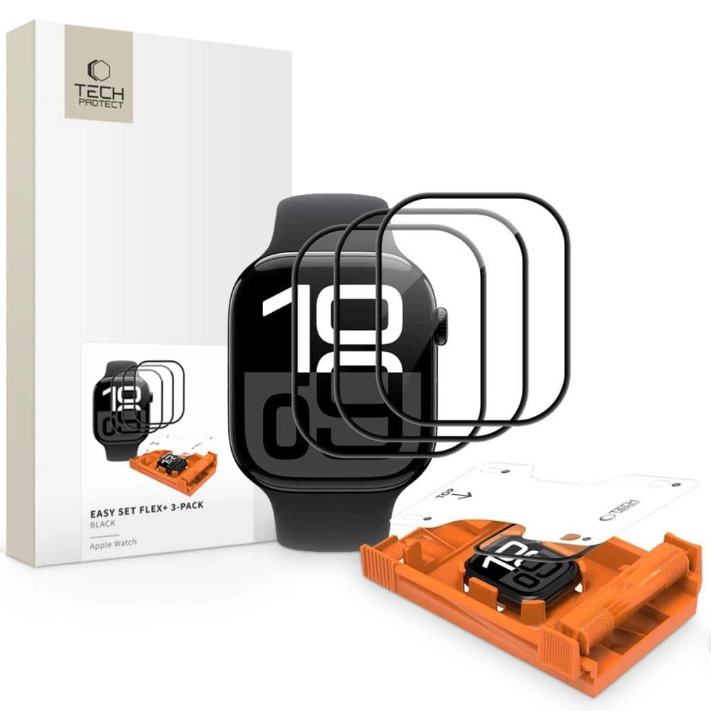 Tech-Protect Easy Set Flex+ Apple Watch 10 / 11 46mm Schwarz [3 PACK]
 - 1