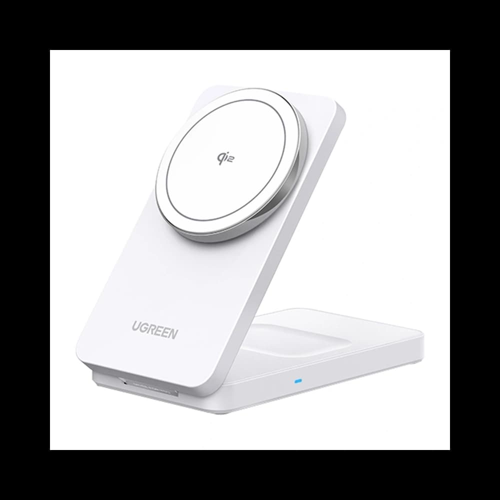 UGREEN W706 MagSafe 15W 2-in-1 Wireless Magnetic Charger (White) - 1