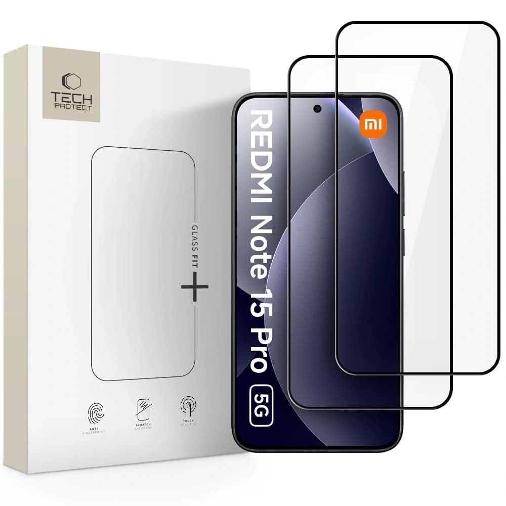 Tech-Protect Glass Fit+ Xiaomi Redmi Note 15 Pro 5G Black [2 PACK] - 1