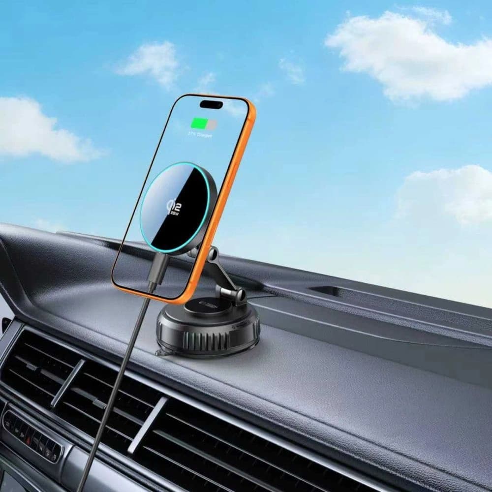 Tech-Protect MM25W-V8 Qi2.2 Magnetic MagSafe Windshield & Dashboard Car Mount Wireless Charger 25W Black - 8