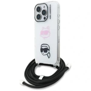 Karl Lagerfeld IML Crossbody Karl&Choupette Head Apple iPhone 16 Pro white