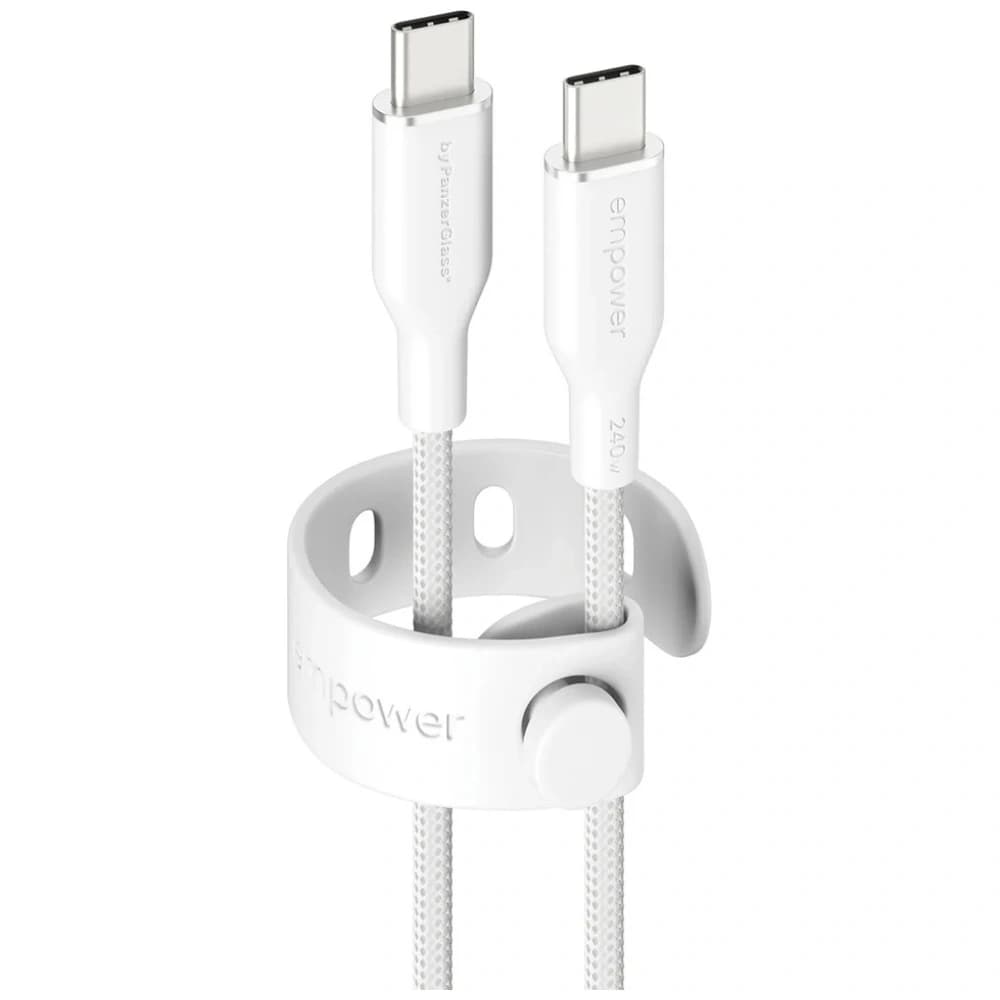 Kabel von PanzerGlass Racing Empower 240W USB-C / USB-C 2m silber-weiß
 - 2
