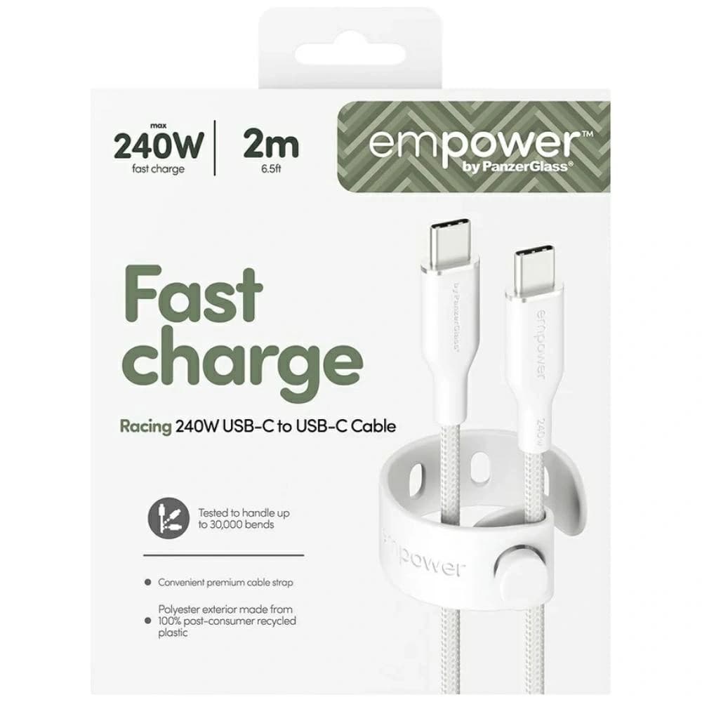 Kabel von PanzerGlass Racing Empower 240W USB-C / USB-C 2m silber-weiß
 - 6