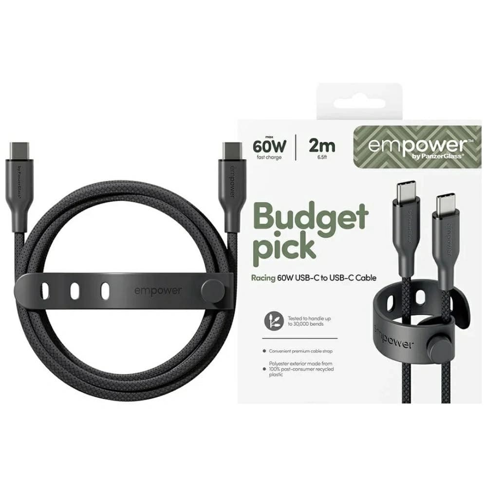Kabel von PanzerGlass Racing Empower 60W USB-C / USB-C 2m schwarz
 - 1