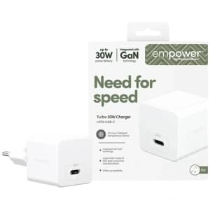 Empower by PanzerGlass Turbo 30W USB-C Wall Charger Silver-Black