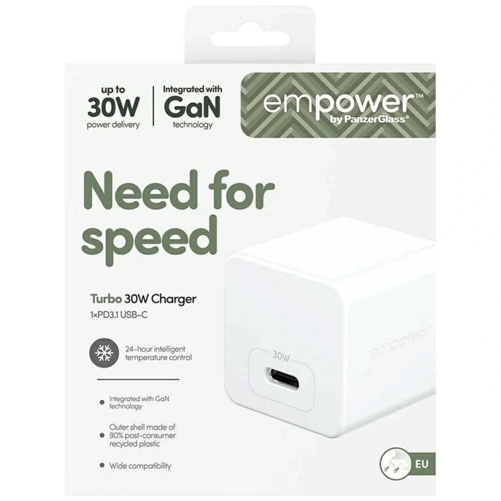 Empower by PanzerGlass Turbo 30W USB-C Wall Charger Silver-Black - 5