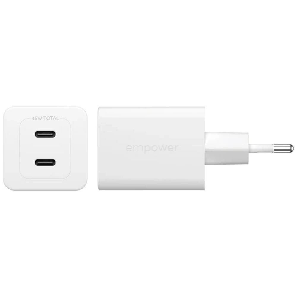 Empower by PanzerGlass Turbo 45W 2xUSB-C Silver-White Wall Charger - 3