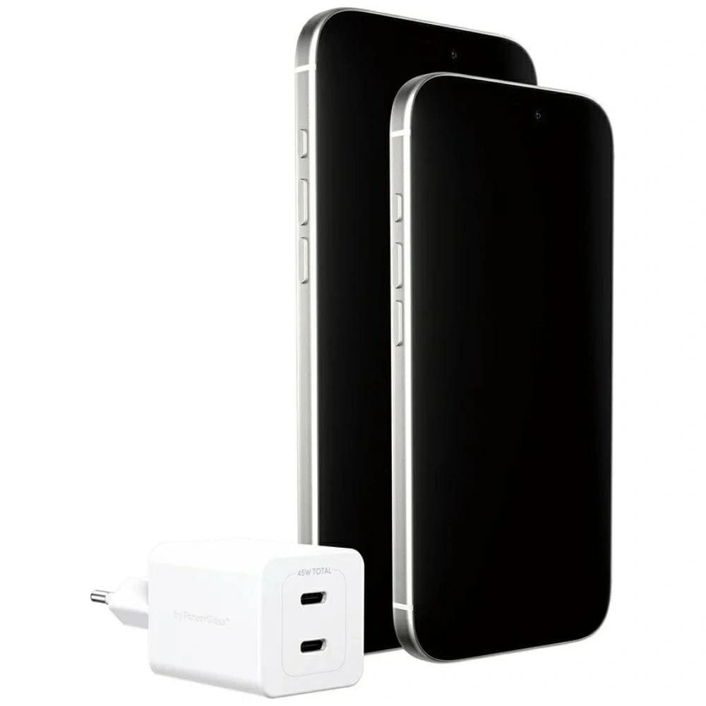 Empower by PanzerGlass Turbo 45W 2xUSB-C Silver-White Wall Charger - 4