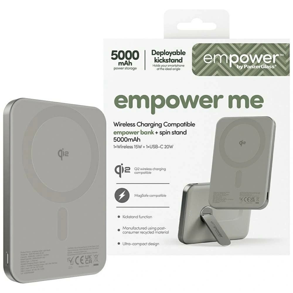 Empower Power Bank von PanzerGlass Bank mit Drehständer 5000mAh Titan
 - 1