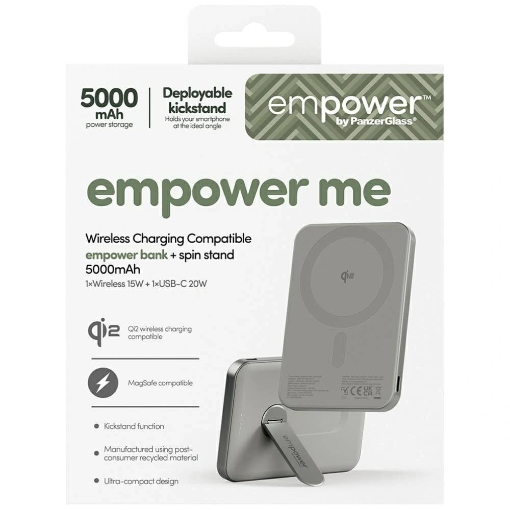 Empower Power Bank von PanzerGlass Bank mit Drehständer 5000mAh Titan
 - 6