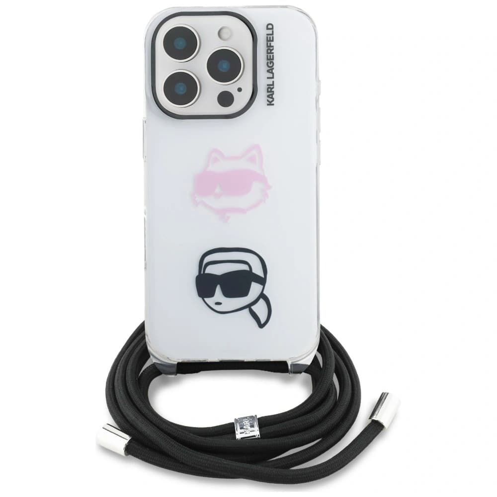 Karl Lagerfeld IML Crossbody Karl&Choupette Head Apple iPhone 16 Pro Max white - 2