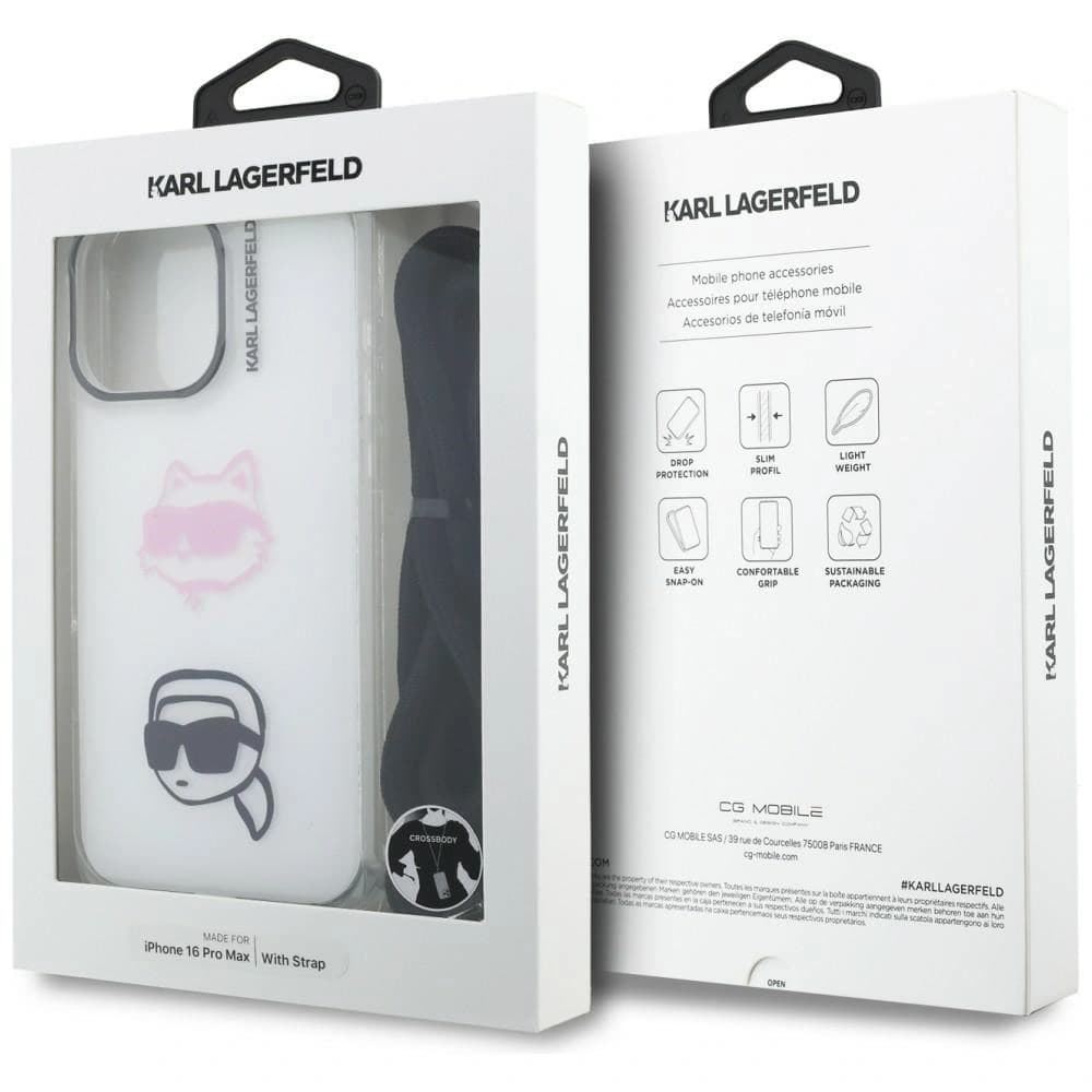 Karl Lagerfeld IML Crossbody Karl&Choupette Head Apple iPhone 16 Pro Max white - 7