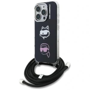 Karl Lagerfeld IML Crossbody Karl&Choupette Head Apple iPhone 16 Pro Max black
