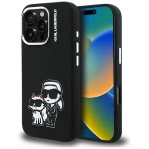 Karl Lagerfeld Silicone Karl&Choupette Sketch MagSafe Apple iPhone 16 Pro black