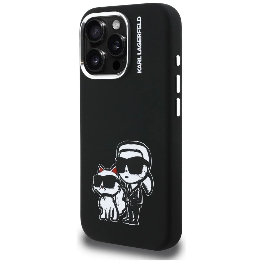 Karl Lagerfeld Silicone Karl&Choupette Sketch MagSafe Apple iPhone 16 Pro Max black - 2
