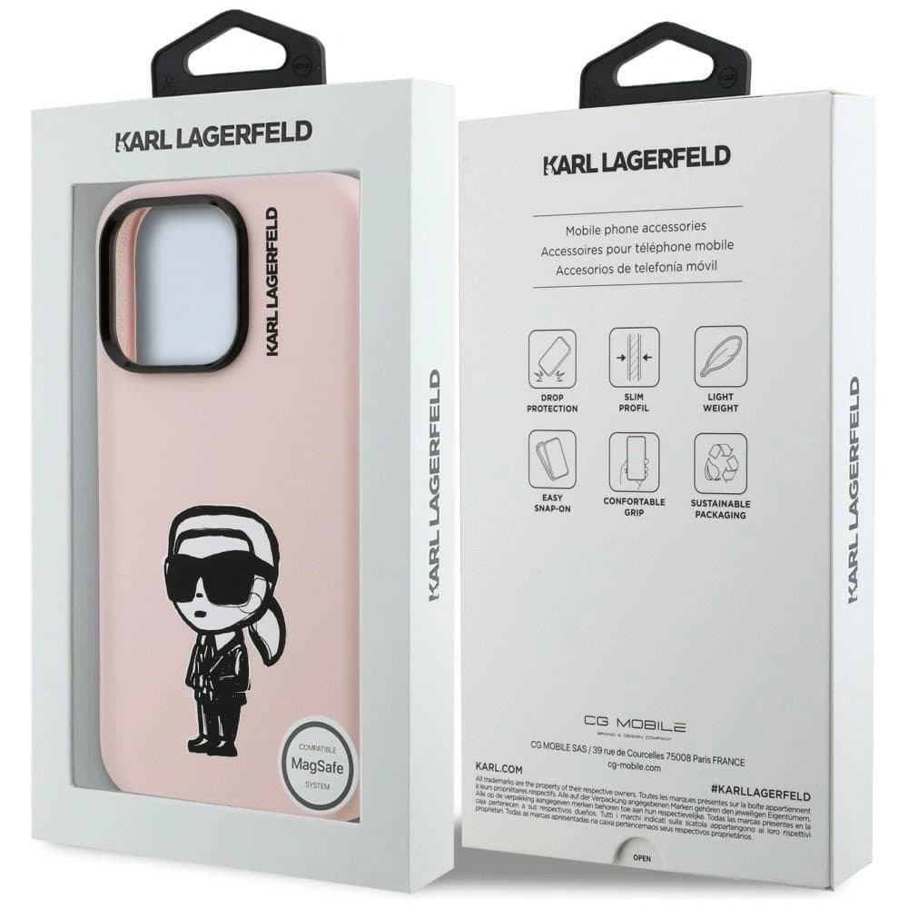 Karl Lagerfeld Silicone Karl Sketch MagSafe Apple iPhone 16 Pro Max pink - 8