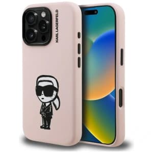 Karl Lagerfeld Silicone Karl Sketch MagSafe Apple iPhone 16 Pro pink