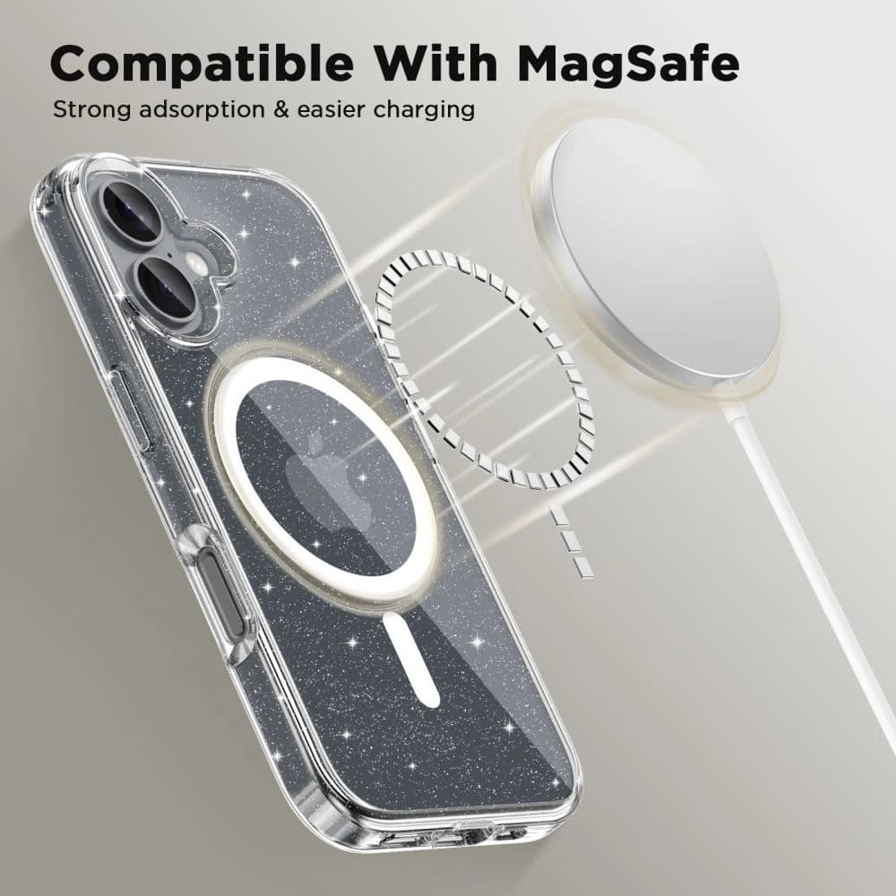 [CR] Tech-protect Flexair Hybrid MagSafe Case for Apple iPhone 16 Glitter - 2